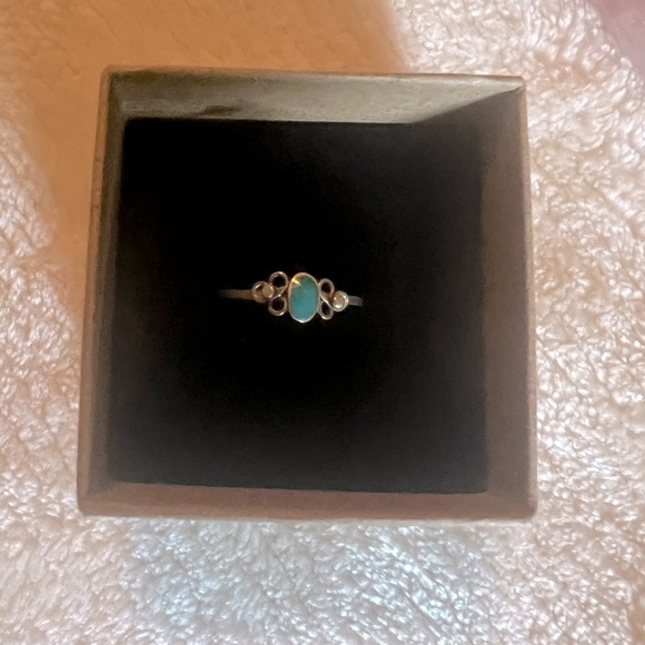 Genuine Turquoise Sterling Silver Ring - Picture 5 of 5